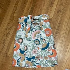 J. Crew pleated floral patterned skirt